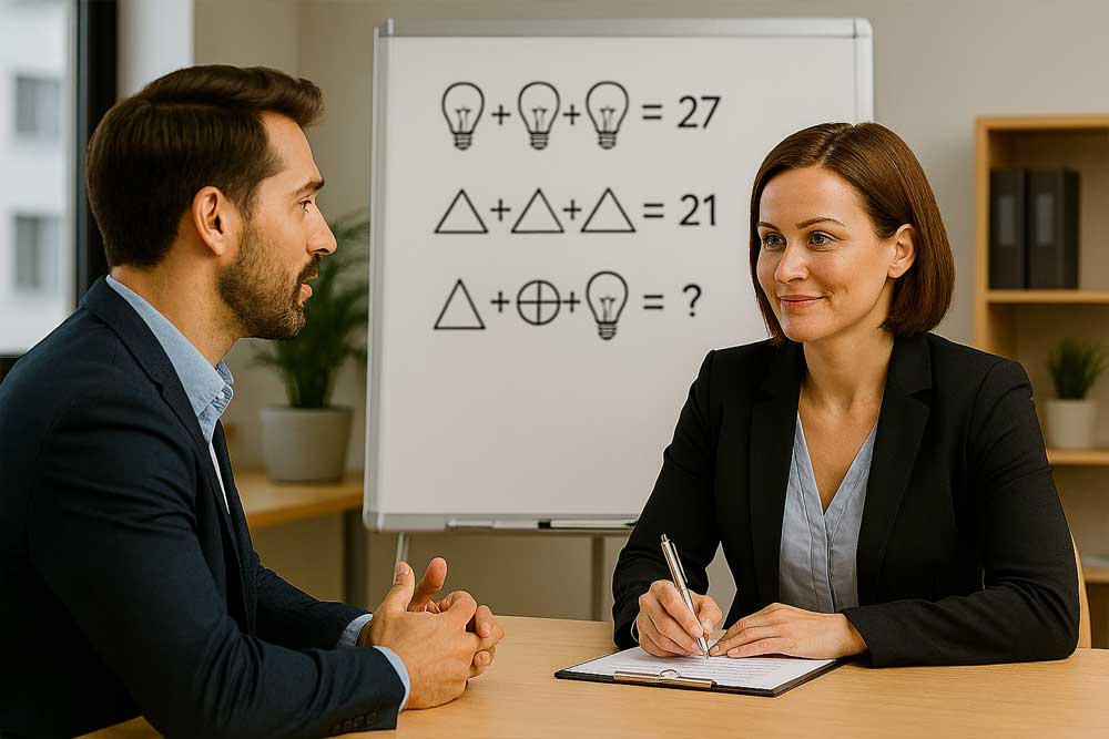 brainteaser interview questions, logical interview puzzles, tricky HR interview questions, problem solving interview answers, creative thinking questions, HR puzzle round, brain teaser examples for interviews, reasoning interview questions and answers, smart HR questions, critical thinking interview preparation