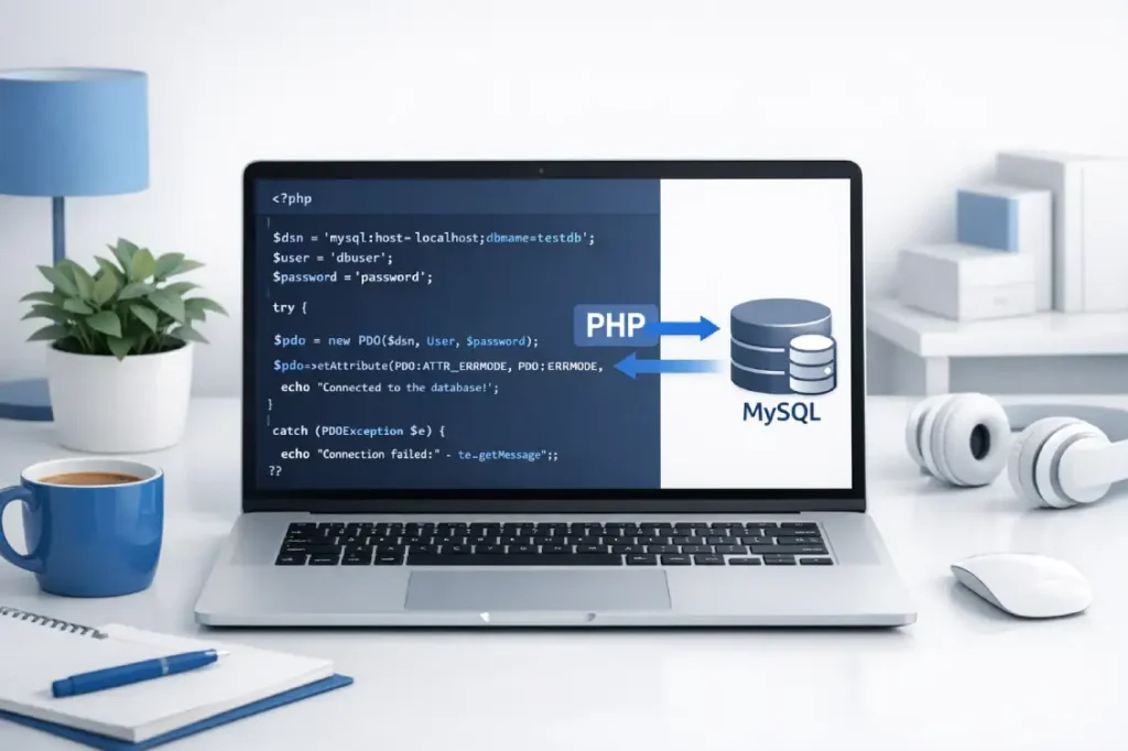 PHP PDO tutorial, connect PHP to MySQL, PHP database connection PDO, PDO example PHP, MySQL connection PHP PDO, PHP PDO beginner guide, secure PHP database connection
