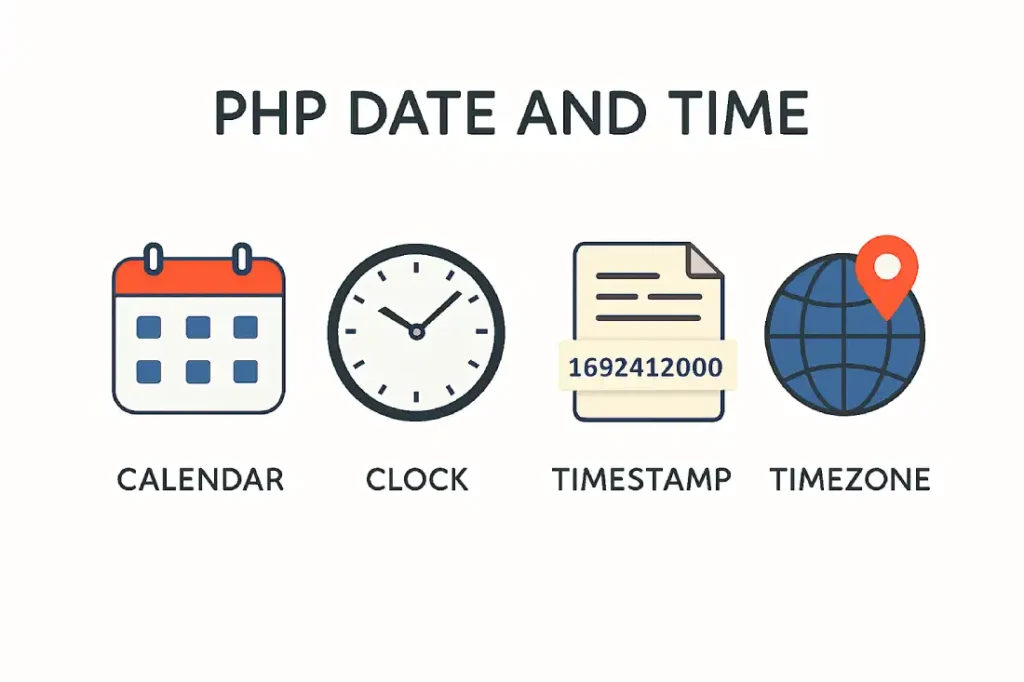 php date and time, php date function, php time function, php datetime example, php timestamp, php timezone, php date format tutorial