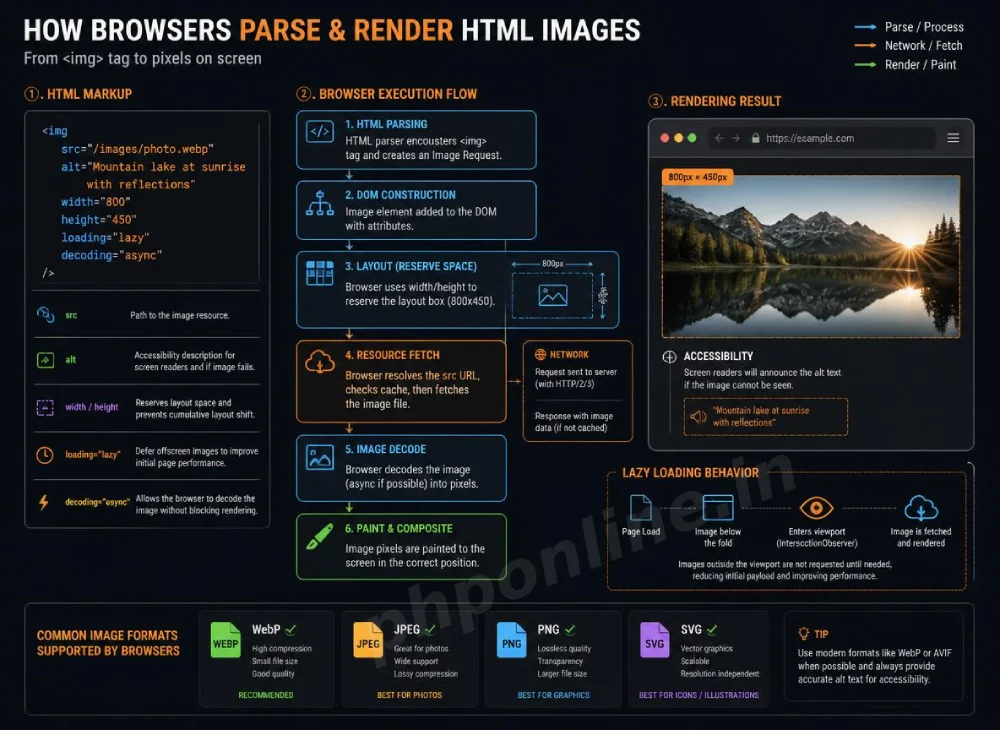 html images, learn html images, html img tag, html alt attribute, html image src, responsive images html, html image attributes
